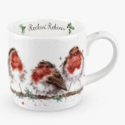 Wrendale Christmas Single Mug Rockin' Robins
