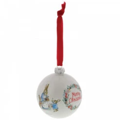A30193 Peter Rabbit Christmas Glass Bauble