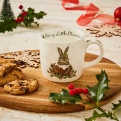 Wrendale Christmas Single Mug Merry Little Christmas (Rabbit) -Spode Xmas Store 749151782778 productlifestyle1 1666105854