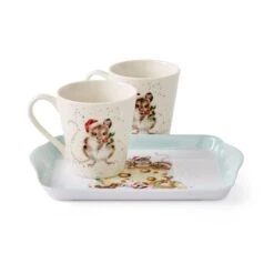 Wrendale Christmas Mug & Tray Set Holly Jolly (Mice) -Spode Xmas Store 749151782860 altview1 1666106429