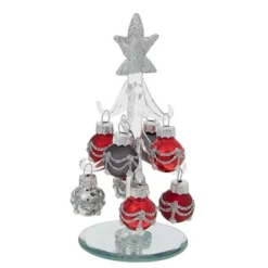 Glass Christmas Tree - Grey Blush Tree Small 317140 (Red)