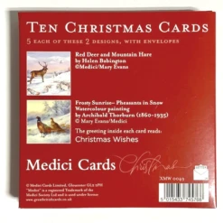 Medici Christmas - 10 Cards In Wallet 'Deer & Pheasants' XMW0049 -Spode Xmas Store Picture11 1662648203