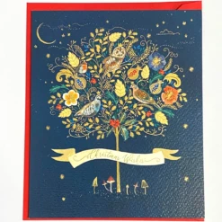 Paper House Christmas - Single Card 'Bird Tree' XFBL0005*