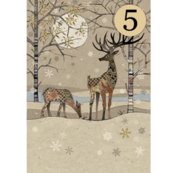 Bug Art Christmas DCC031 Deer Landscape 5 Pack Of Cards