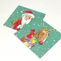 Medici Christmas - 10 Cards In Wallet 'Santa & Rudolph' XMW0041 -Spode Xmas Store Picture17 1662647805