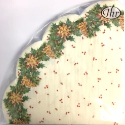 IHR Rondo Round Fluted Napkins/Serviettes - Christmas Garland*