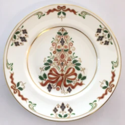 Royal Crown Derby Ribbons & Bows Christmas 8.5" Plate
