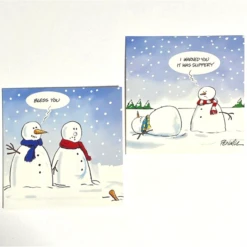 Medici Christmas - 10 Cards In Wallet 'Snowman Humour' XMW0032