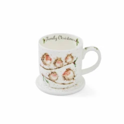 Wrendale Christmas Mug & Coaster Set Christmas Family -Spode Xmas Store Picture51 1696490117