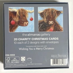 Almanac Christmas - Box 20 Charity Cards 'Highland Cow' CHA0004 -Spode Xmas Store Picture59 1662375508