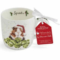 Wrendale Christmas Single Mug Sprouts (Guinea Pig) -Spode Xmas Store Picture5tyuity 1636046252