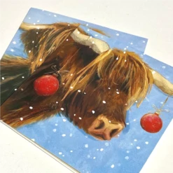 Almanac Christmas - Box 20 Charity Cards 'Highland Cow' CHA0004 -Spode Xmas Store Picture63 1662375544