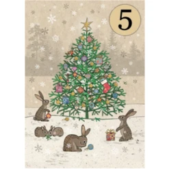 Bug Art Christmas DCC034 Rabbits Tree 5 Pack Of Cards