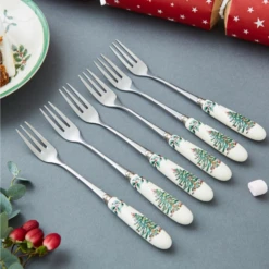 Spode Christmas Tree - Pastry Forks Set Of 6 -Spode Xmas Store Picture7dsf 1634039433