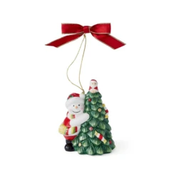 Spode Christmas Tree - Ornament Snowman Hugging Christmas Tree
