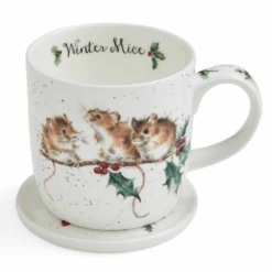 Wrendale Christmas Mug & Coaster Set Winter Mice -Spode Xmas Store Picture8hfgh 1636365074