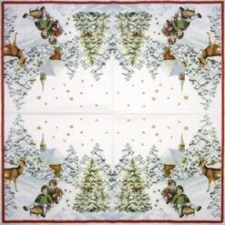 IHR Small Cocktail Napkins/Serviettes - Annual Christmas Snow -Spode Xmas Store Villeroy Annual christmas snow 886300 1614430584