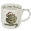 Wrendale Christmas Single Mug Owl I Want For Xmas* -Spode Xmas Store WNOX5629 XT Owl I want for Christmas Front 1536329162