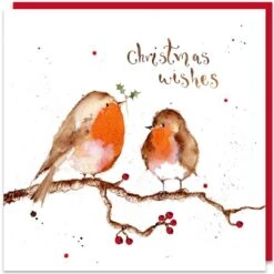 Louise Mulgrew Xmas - Christmas Robins Single Card XM03