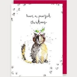 Louise Mulgrew Xmas - Paw-fect Christmas Cat Single Card XM47