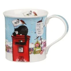 DUNOON Bute Christmas Post Cat Mug -Spode Xmas Store dunoon christmas postbox bute 02 copy 1666195658