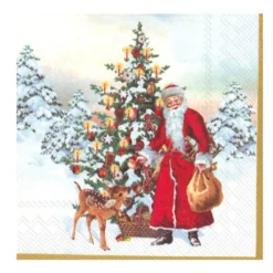 IHR Small Cocktail Napkins/Serviettes - Annual Christmas Santa