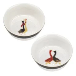 Sara Miller Christmas Geese Bowls Set Of Two 9168