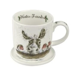Wrendale Christmas Mug & Coaster Set Winter Friends -Spode Xmas Store wnoz3943 xg v1 1536329615