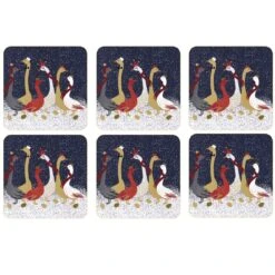 Sara Miller Christmas Geese Coasters (Set Of 6) 68946